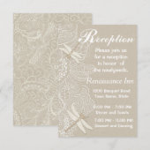 Burlap en Lace Rustic Wedding Reception Kaart (Voorkant / Achterkant)