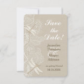 Burlap en Lace Rustic Wedding Save the Date Kaart (Voorkant)