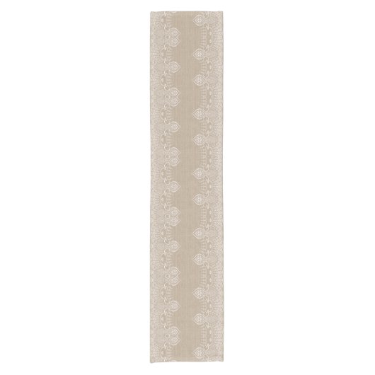 Burlap en Lace Shabby Chic Boho Chic Table Runner Korte Tafelloper (Voorkant)