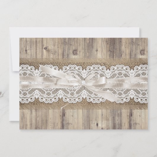 Burlap- en Lace-Vrijgezellenfeest uitnodigen Kaart (Achterkant)