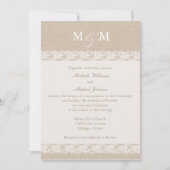 Burlap en Lace | Weddenschap Kaart (Voorkant)