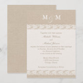 Burlap en Lace | Weddenschap Kaart (Voorkant / Achterkant)