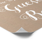 Burlap en Lace Wedding Guest Book Sign Poster (Hoek)