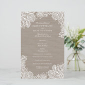 Burlap- en Lace Wedding-programma's (Staand voorkant)