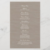 Burlap- en Lace Wedding-programma's (Achterkant)