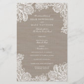 Burlap- en Lace Wedding-programma's (Voorkant)