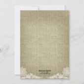 Burlap en Lace Wedding Shower Kaart (Achterkant)