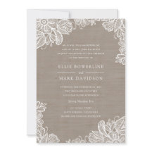 Burlap- en Lace Wedding-uitnodiging