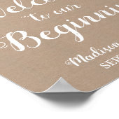 Burlap en Lace Welkom bij ons beginteken Poster (Hoek)