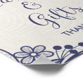 Burlap en Navy Lace | Kaarten en cadeaubonzen Poster (Hoek)