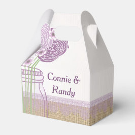 Burlap en Paarse Mason Jar Wedding Favor Box Bedankdoosjes