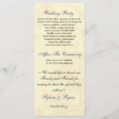 Burlap en paarse roos Mason Jar huwelijksprogramma Programmakaart (Achterkant)