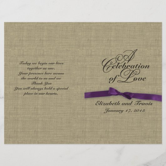 Burlap- en Paarse weddenschappen (Voorkant)