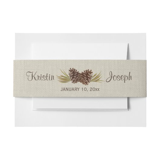 Burlap en Pinecones Uitnodigingen Wikkel (Voorkant Voorbeeld)