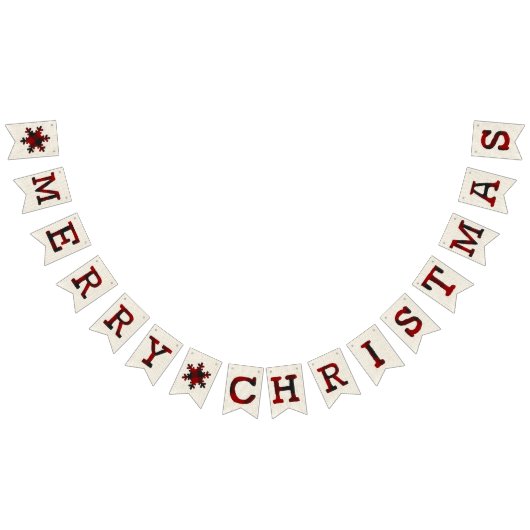 Burlap en plaid-kerst vlaggetjes (Alle)