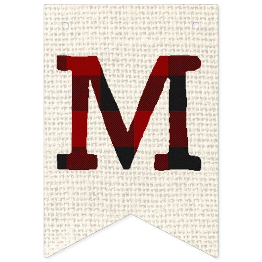 Burlap en plaid-kerst vlaggetjes (Tweede vlag)