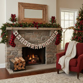Burlap en plaid-kerst vlaggetjes
