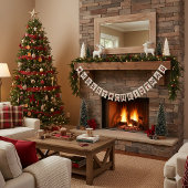 Burlap en plaid-kerst vlaggetjes