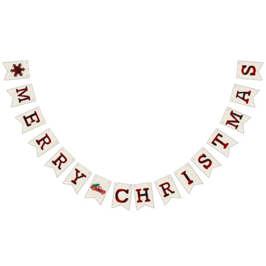 Burlap en plaid-kerst vlaggetjes (Alle)