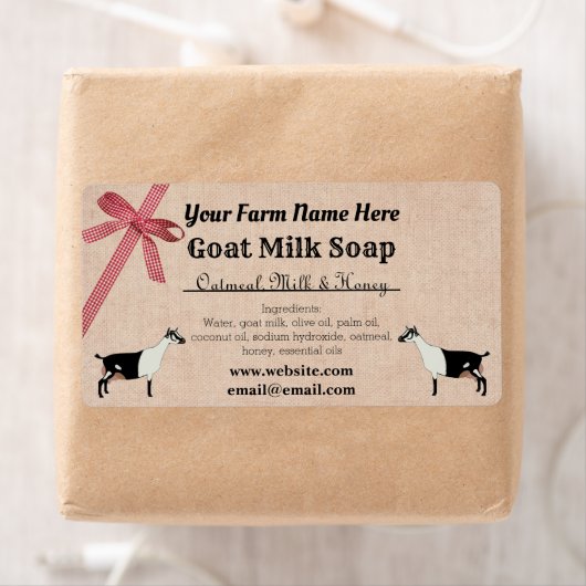 Burlap en Pset Goat Milk Soap Label - Alpine (Insitu)