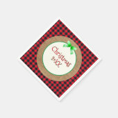 Burlap en Red Buffalo met kerstmis Servet (Hoek)