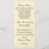 Burlap en Red Rose Mason Jar Wedding Programma Programmakaart (Achterkant)