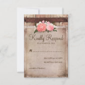 Burlap en Rustiek Hout Bloemen Huwelijk RSVP (Voorkant)