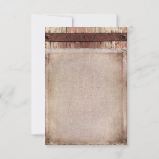  Burlap en Rustiek Hout Bloemen Huwelijk RSVP (Achterkant)