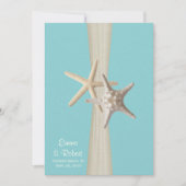 Burlap en Starfish Aqua Beach bruiloft Kaart (Voorkant)