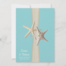 Burlap en Starfish Aqua Beach bruiloft Kaart