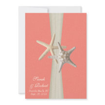 Burlap en Starfish Shell Coral Beach Wedding