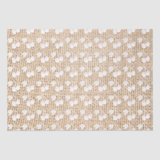 Burlap en witte kersen tissuepapier (Voorkant)