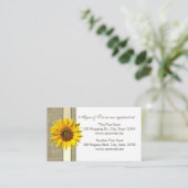 Burlap en zonnebloem Bridal Registry Kaart (Staand voorkant)