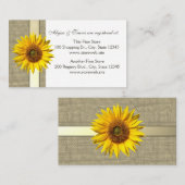 Burlap en zonnebloem Bridal Registry Kaart (Voorkant / Achterkant)