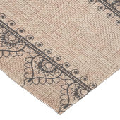 Burlap- en zwarte kant afdrukken lange tafelloper (Hoek)