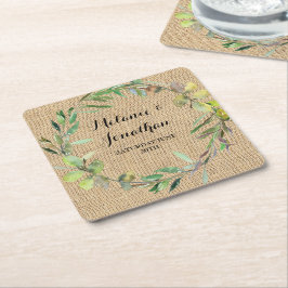 Burlap Floral Chalkboard Onderzetter Mat Wedding P