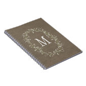 Burlap Floral Monogram Notitieboek (Rechterzijde)