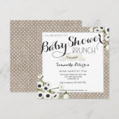Burlap Flowers Baby shower Brunch Invitation Kaart (Voorkant / Achterkant)