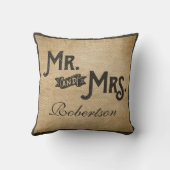 Burlap Forever Altijd persoonlijk hart Kussen (Achterkant)