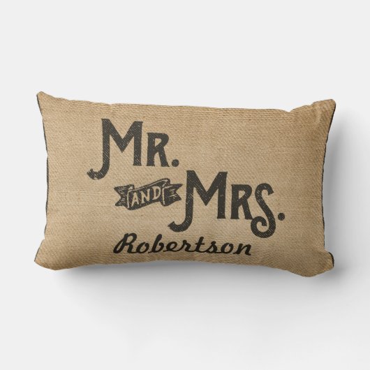 Burlap Forever Altijd persoonlijk hartstochtelijk  Kussen (Achterkant)