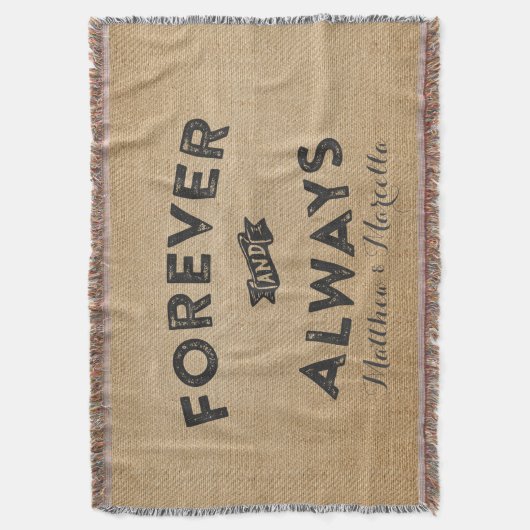 Burlap Forever en Altijd Deken (Voorkant Verticaal)