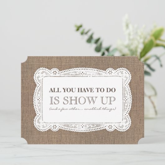 Burlap Funny Bridesmaid / Maid of Honor proposal Kaart (Staand voorkant)