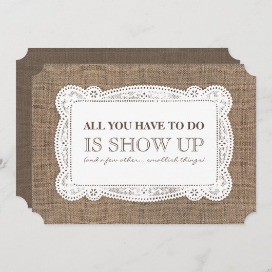 Burlap Funny Bridesmaid / Maid of Honor proposal Kaart (Voorkant / Achterkant)