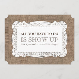 Burlap Funny Bridesmaid / Maid of Honor proposal Kaart