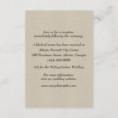 Burlap Geel Bloemen Mason Jars Bruiloft Details Informatiekaartje (Achterkant)