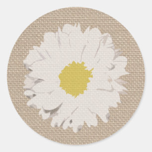 Burlap geïnspireerd Daisy Sticker
