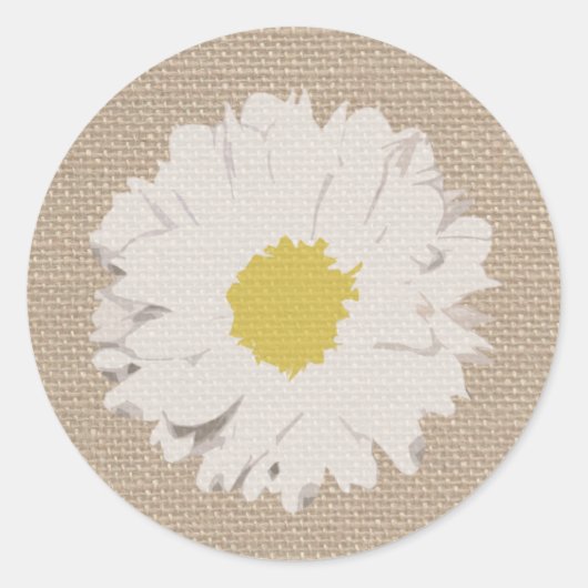 Burlap geïnspireerd Daisy Sticker (Voorkant)