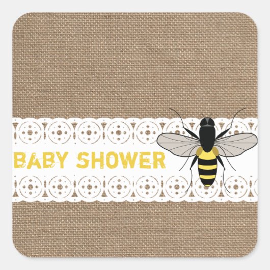 Burlap geïnspireerd Honey Bee Baby Sticker (Voorkant)