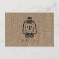 Burlap Geïnspireerd Oil Lantern Monogram R.S.V.P.