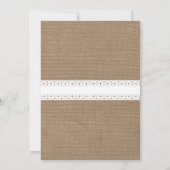 Burlap geïnspireerd rond gevlochten bruiloft kaart (Achterkant)